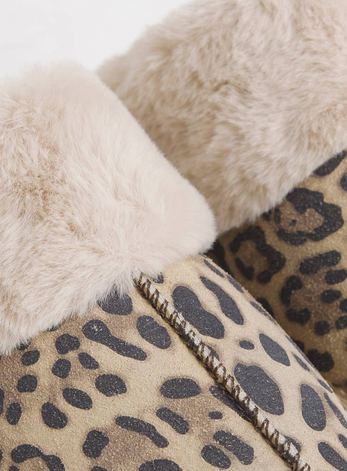 SIMPLY BE Leopard Faux Fur Lined Suede Mule Slipper Wide Fit 6 - Image 4